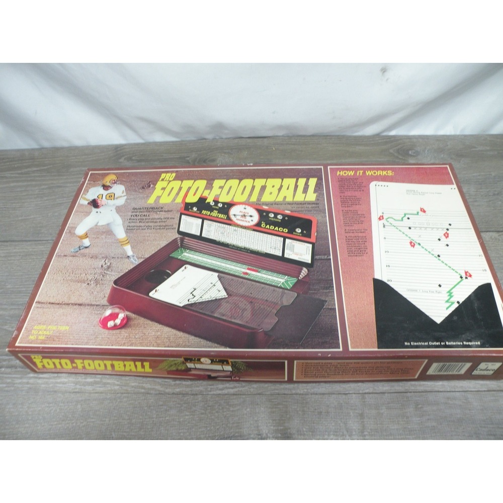 Vintage PRO FOTO-FOOTBALL Board Game by Cadaco - Complete Football Strategy Game